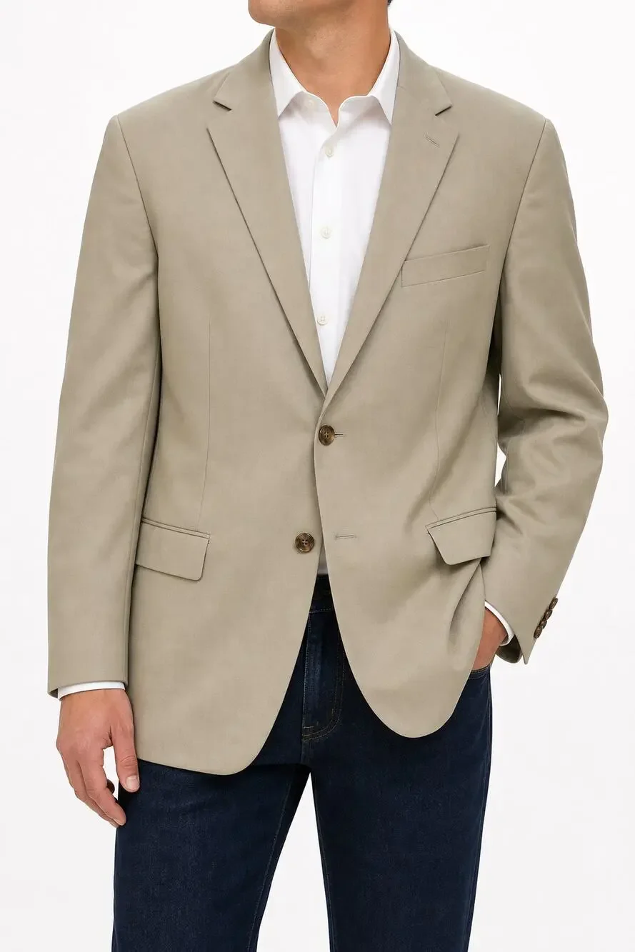 Lauren Ralph Lauren Mens Tan Wool Blend Blazer Sport Coat 42L Workwear Corpcore